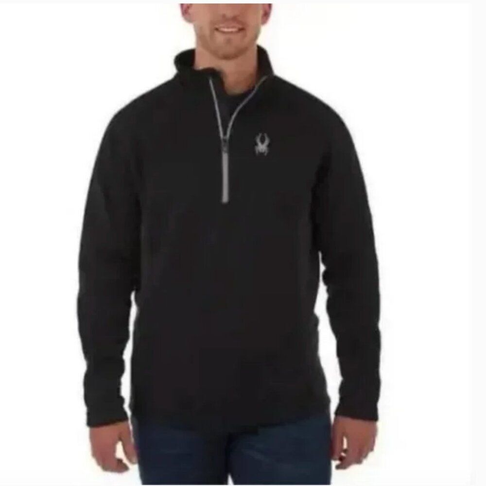 Spyder Men's Outbound 1/4 Zip Pullover Sweatshirt Ski Snow Outdoor Black Size XL